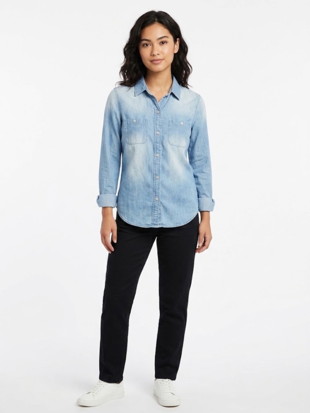Mudd Light Blue Denim Button-Up Shirt